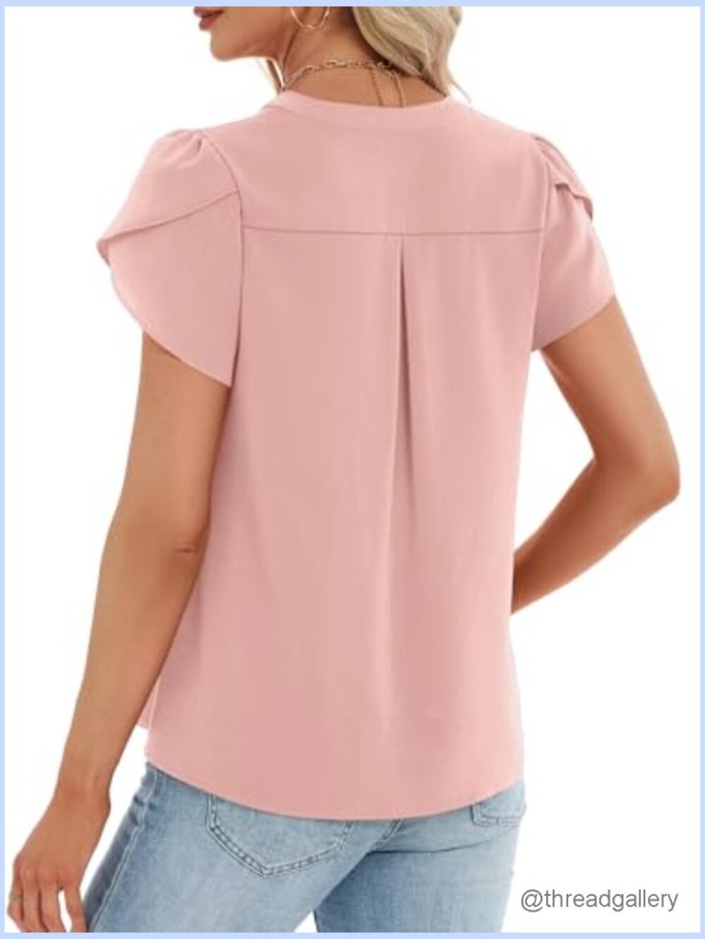 Women's Dressy Casual Short Sleeve Pintuck Chiffon Blouse Tunic Top - Picture 2 of 7